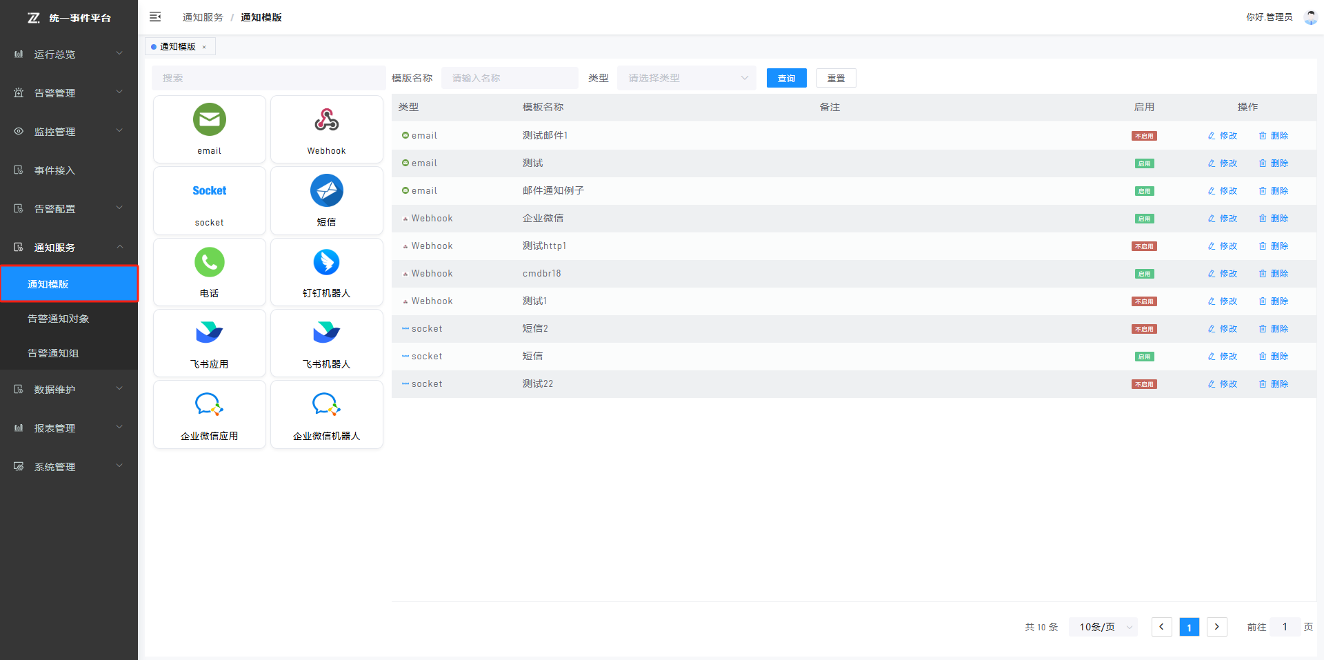 通知模版